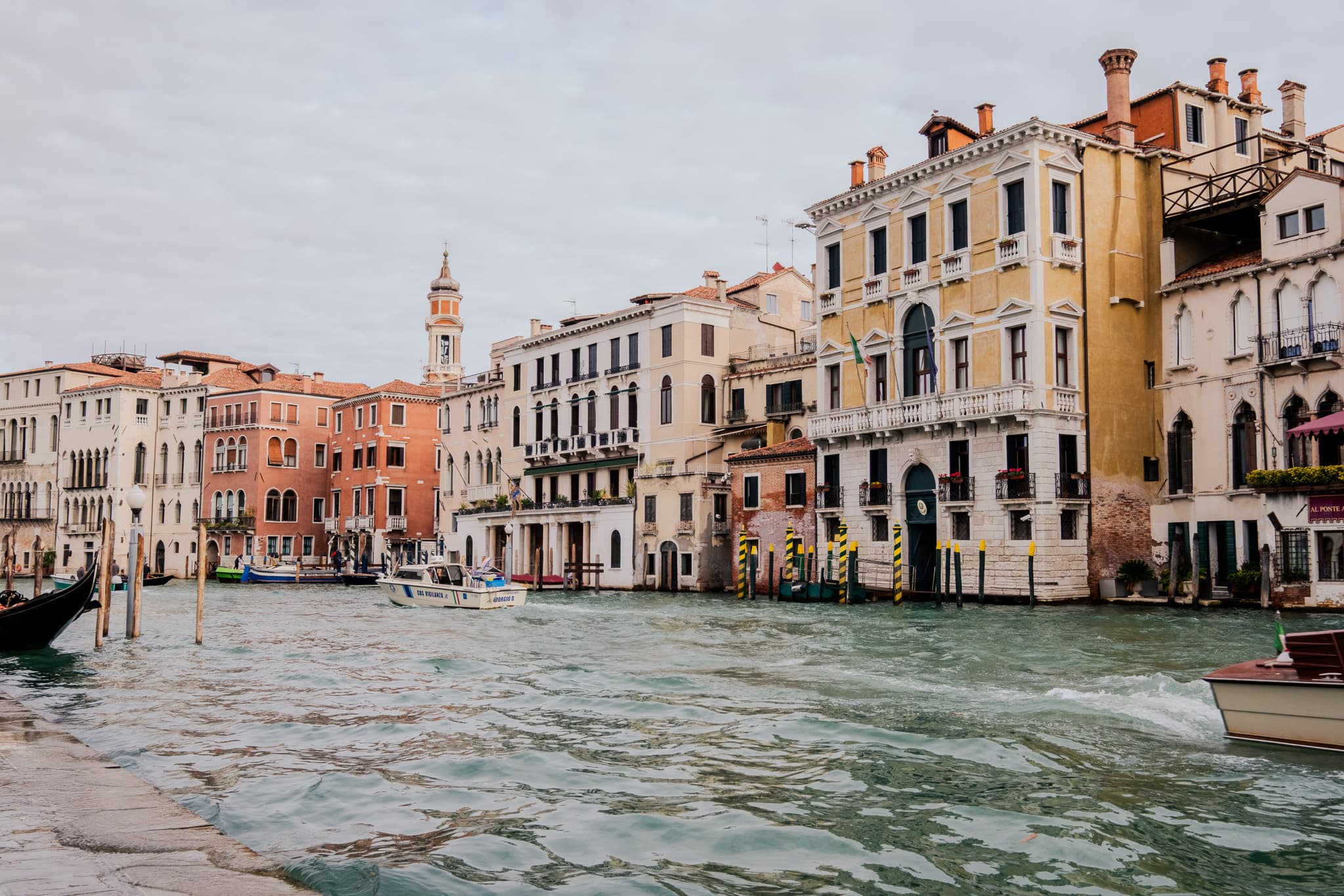 Palazzos and boats along the Grand Canal