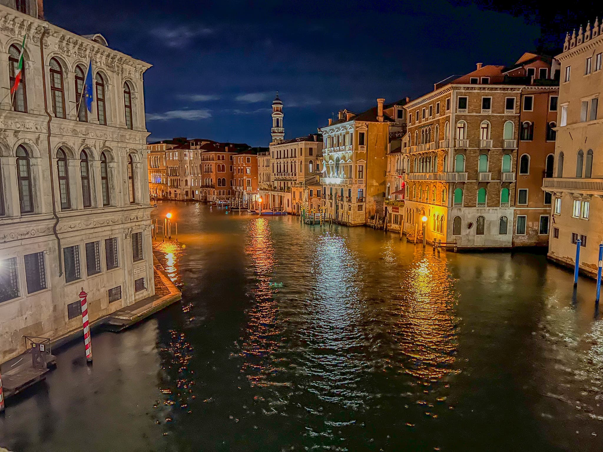 Grand Canal lit up at night