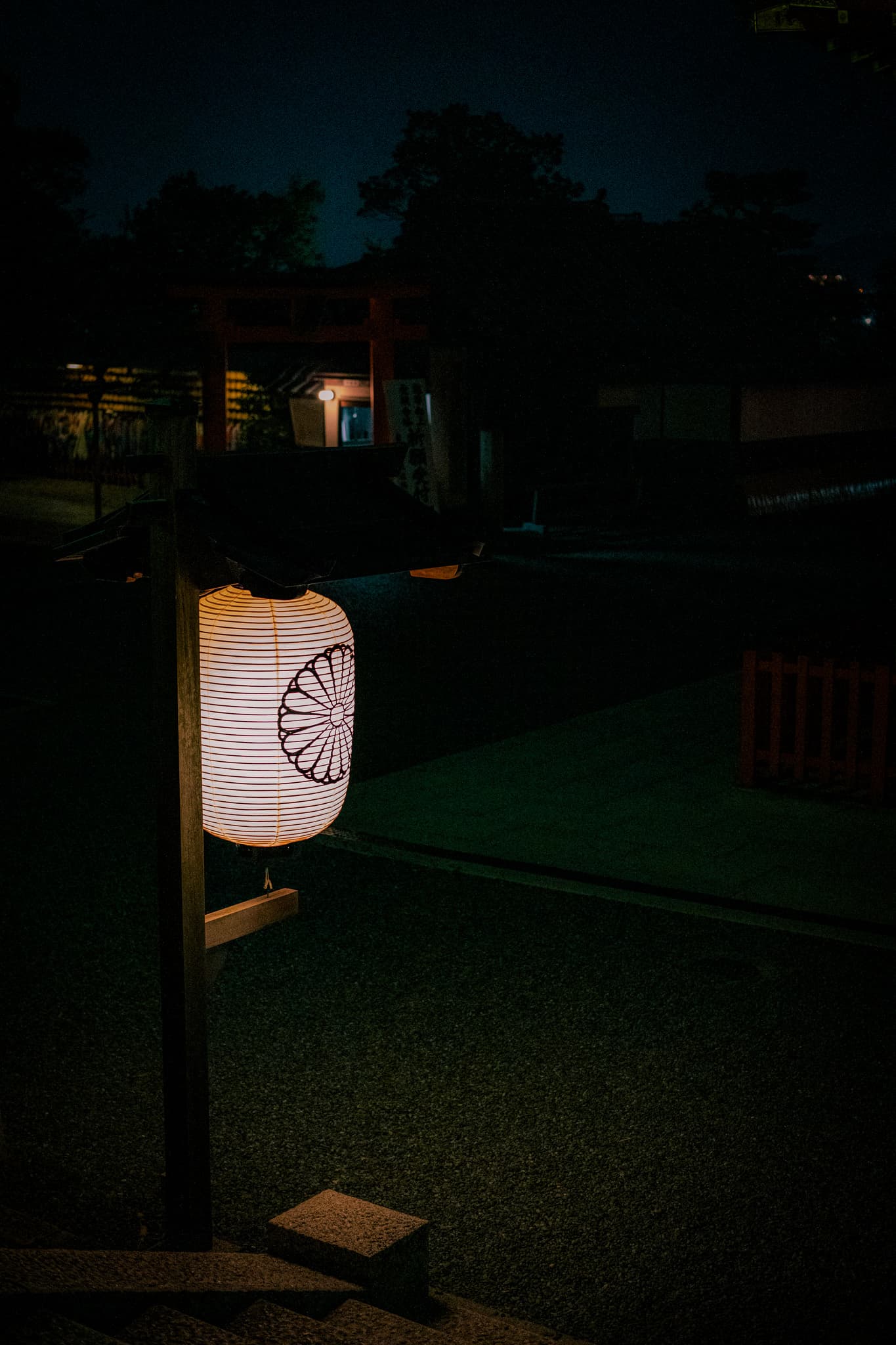 Paper lantern glowing in the dark